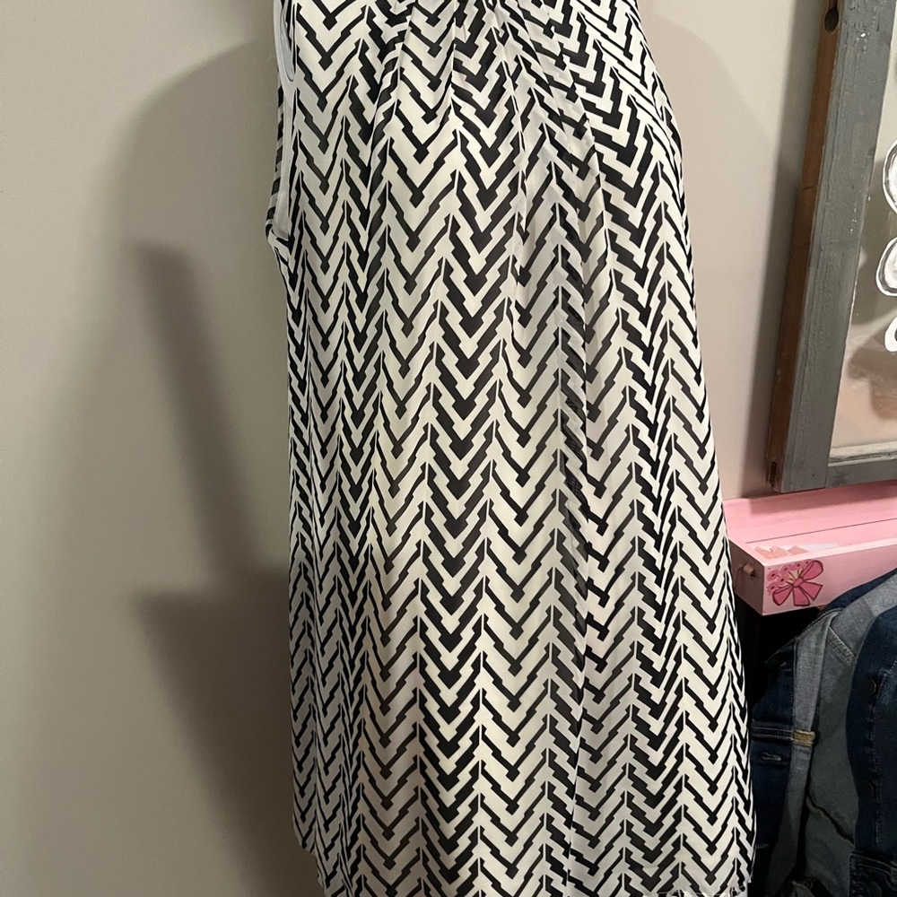 Francesca Black and White Chevron Skirt